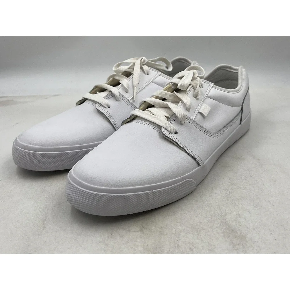 DC Shoes Mens 11.5 Anvil White Leather Low Top Skate Sneakers ADYS300257